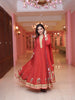 Red Floral Printed Synthetic Salwar Suit