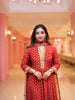 Red Floral Printed Synthetic Salwar Suit