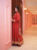 Red Floral Printed Synthetic Salwar Suit