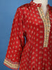 Red Floral Printed Synthetic Salwar Suit - Diadem