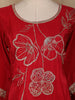 Red Floral Sequins Design Synthetic Salwar Suit