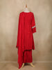 Red Floral Sequins Design Synthetic Salwar Suit
