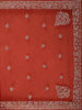 Red Floral Sequins Designed Net Saree