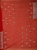 Red Floral Sequins Designed Net Saree