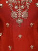 Red Floral Sequins Embroidered Design Crepe Palazzo Suit