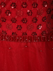 Red Floral Sequins Embroidered Net Gown