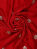 Red Floral Sequins Embroidered Satin Saree - Diadem