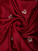Red Floral Sequins Embroidered Satin Saree