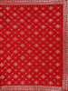 Red Floral Sequins Embroidered Semi Banarasi Saree with Designer Border