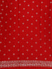 Red Floral Sequins Embroidered Semi Banarasi Saree with Designer Border