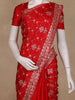 Red Floral Sequins Embroidered Semi Banarasi Saree with Designer Border