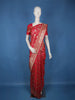 Red Floral Woven Banarasi Silk Saree