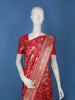 Red Floral Woven Banarasi Silk Saree