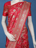 Red Floral Woven Banarasi Silk Saree