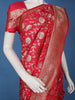 Red Floral Woven Banarasi Silk Saree