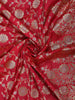 Red Floral Woven Banarasi Silk Saree