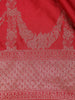 Red Floral Woven Banarasi Silk Saree