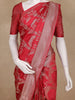Red Floral Woven Banarasi Silk Saree