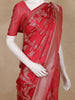 Red Floral Woven Banarasi Silk Saree