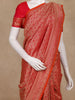 Red Floral Woven Banarasi Silk Saree