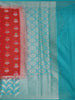 Red Floral Woven Banarasi Silk Saree With Contrast Border