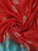 Red Floral Woven Banarasi Silk Saree With Contrast Border