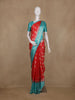 Red Floral Woven Banarasi Silk Saree With Contrast Border