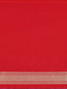 Red Floral Woven Banarasi Silk Saree With Zari Border