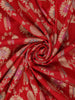 Red Floral Woven Banarasi Silk Saree With Zari Border