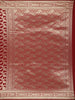 Red Floral Woven Banarasi Silk Saree With Zari Border
