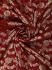 Red Floral Woven Banarasi Silk Saree With Zari Border