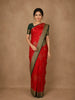 Red Floral Woven Design Banarasi Silk Saree