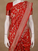 Red Floral Woven Design Pure Banarasi Saree