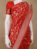 Red Floral Woven Design Pure Banarasi Saree