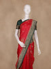 Red Floral Woven Design Banarasi Silk Saree