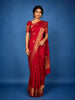 Red Floral Woven Kanchipuram Silk Saree
