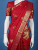 Red Floral Woven Kanchipuram Silk Saree