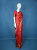 Red Floral Woven Kanchipuram Silk Saree With Zari Border
