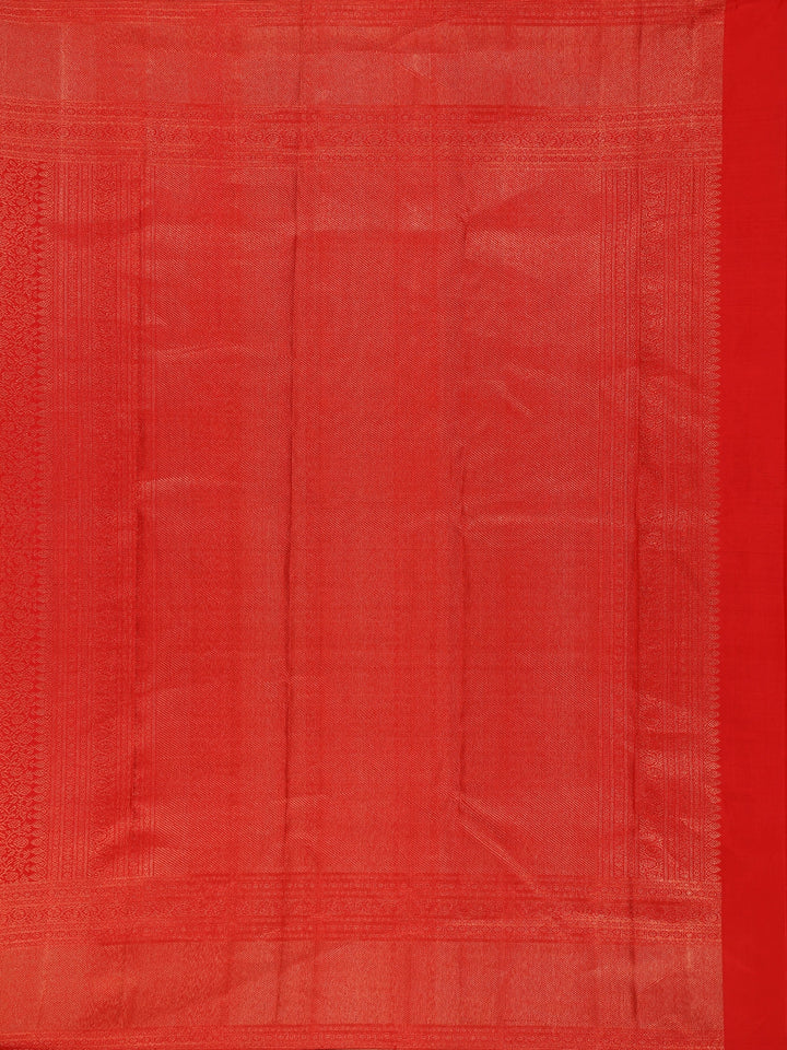 Red Floral Woven Pure Kanchipuram Silk Saree - Diadem