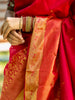 Red Floral Woven Pure Kanchipuram Silk Saree - Diadem