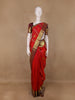 Red Striped Woven Pure Kanchipuram Silk Saree - Diadem