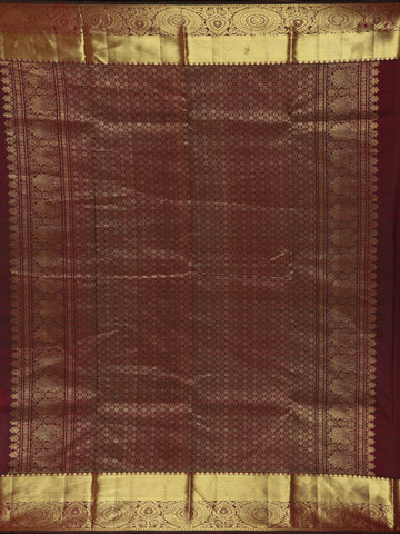 Red Striped Woven Pure Kanchipuram Silk Saree - Diadem