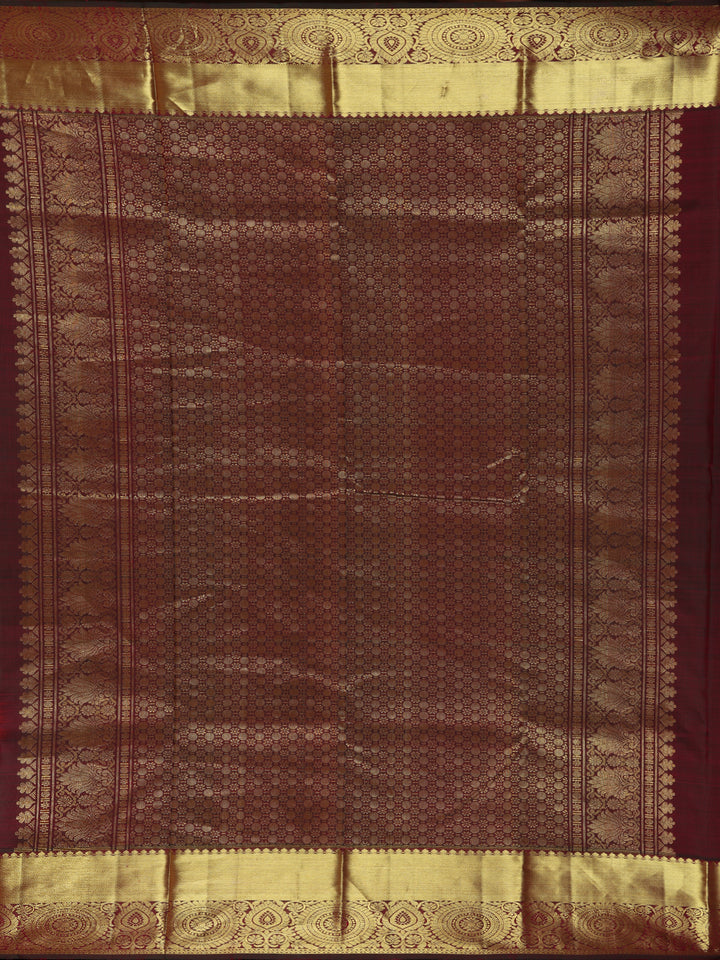 Red Striped Woven Pure Kanchipuram Silk Saree - Diadem