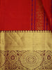 Red Striped Woven Pure Kanchipuram Silk Saree - Diadem