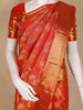 Red Floral Woven Pure Kanchipuram Silk Saree With Zari Border