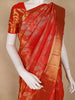 Red Floral Woven Pure Kanchipuram Silk Saree With Zari Border