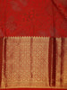 Red Floral Woven Pure Kanchipuram Silk Saree With Zari Border