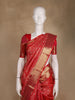 Red Floral Woven Pure Kanchipuram Silk Saree With Rich Zari Border
