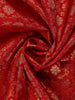 Red Floral Woven Pure Kanchipuram Silk Saree With Rich Zari Border