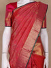 Red Floral Woven Pure Kanchipuram Silk Saree with Zari Border